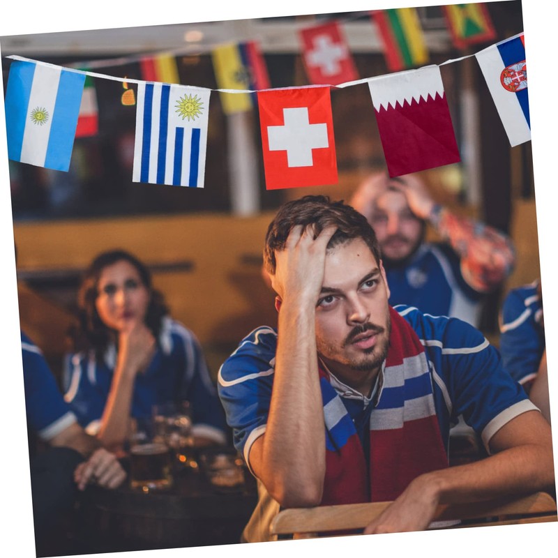Kisangel 3pcs 32 String International Flags 32 Countries String Flags