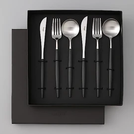 Cutipol (正規品) GOA Black Silver Dinner Set 6pcs