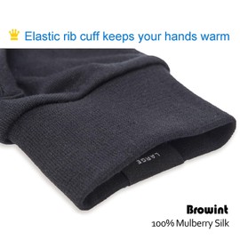 Browint Silk Glove Liners for Cold Weather Black Unisex Thermal Silk Gloves S M L XL XXL