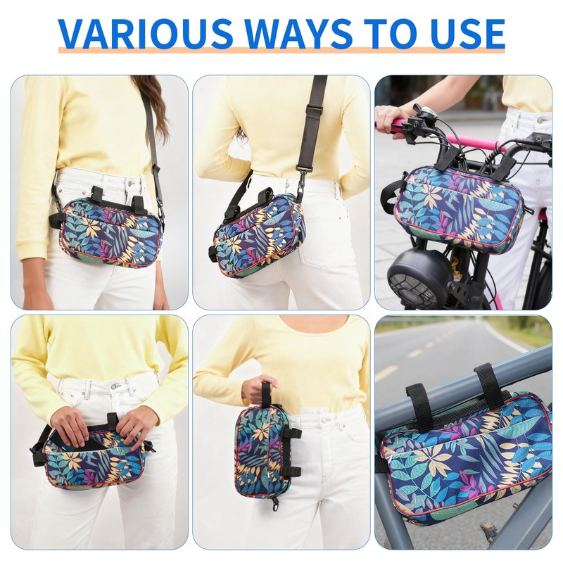 FAMJOALE Waterproof Bike Handlebar Bag, Large Capacity Bicycle Bags Cycling