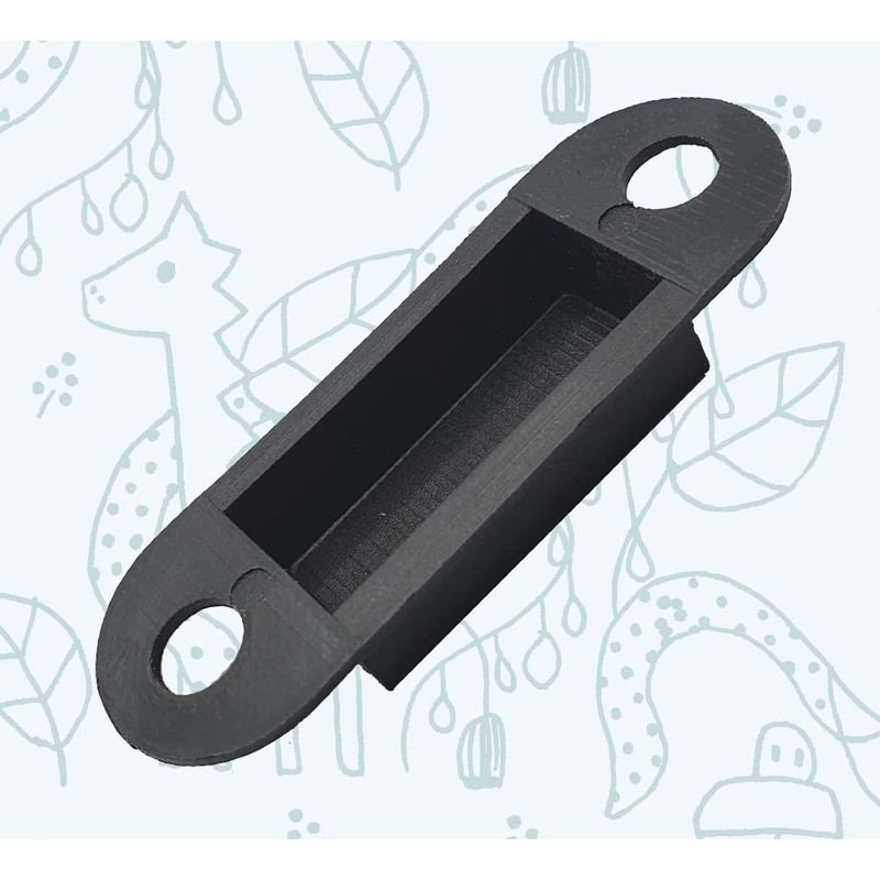 Door Latch Keep Strike Dust Box Black Plastic Small 75mm