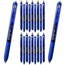 20 x Paper Mate Inkjoy Retractable Gel Ink Pen | Full Length Grip & Fast Drying | 0.5mm Fine Point Tip with Blue Colour Ink | Loose in Plain Packaging [ASIA IMPORT]