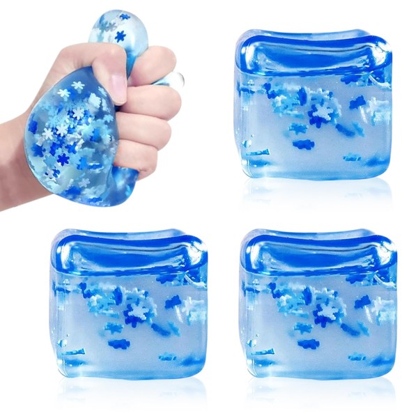 Squishy Ice Cube Stress Balls 3PCS Sensory Squishy Ice Toy