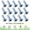 Keadic 15Pcs M8 Multi-Grip Rivet-Nut Pre Bulbed Threaded Inserts, Zinc