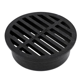NDS NDS 11, 4 in. Round Grate Cover Connects to 4 Inch Drain Pipes & Fittings, for Small Lawns, Landscaping and Patios, Black Plastic