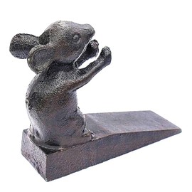 EatingBiting Cast Iron Mouse Floor Stop Heavy Duty Door Stopper, Door Stop Wedge to Stop Bedroom Bath and Exterior Doors Vintage Iron All Floor Surfaces for Home Office Commercial Industrial