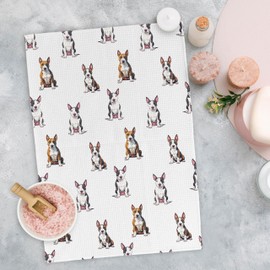 Yorhifa Pitbull Gifts Kitchen Towels, Pitbull Mom Lovers Gifts for Women Dish Tea Towels for Kitchen Decor, Dog Hand Towels for Bathroom, Dog Bathroom Decor, 16x24 Inches