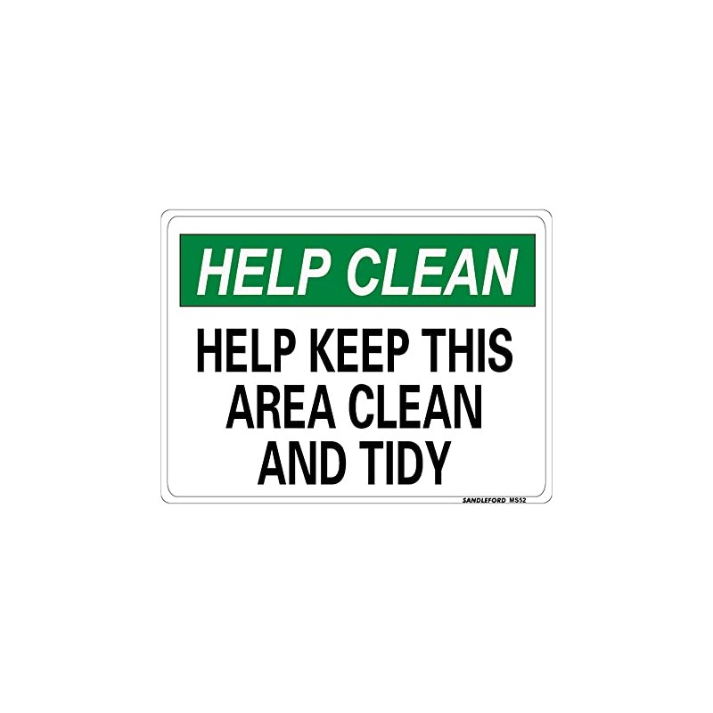 Help Keep This Area Clean And Tidy 225x300mm Sign Polypropylene
