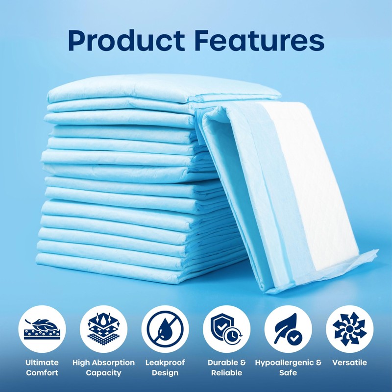 100 x Incontinence Bed Pads - Triple Layer 60cm x