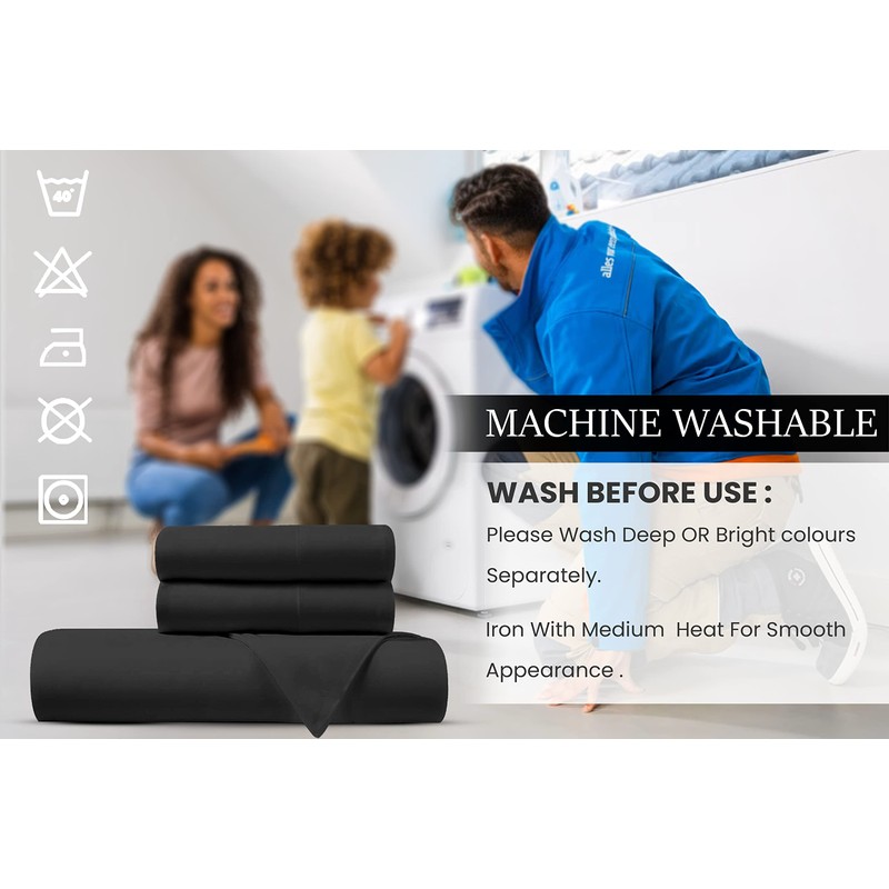 Sapphire Collection Plain Duvet Cover With Pillow Case Non Iron