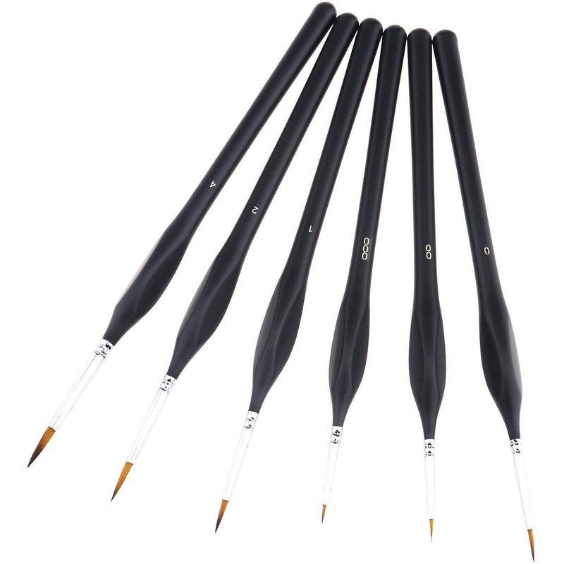 Small Paint Miniature Brushes Fine Tip 6pc Paintbrushes Set for