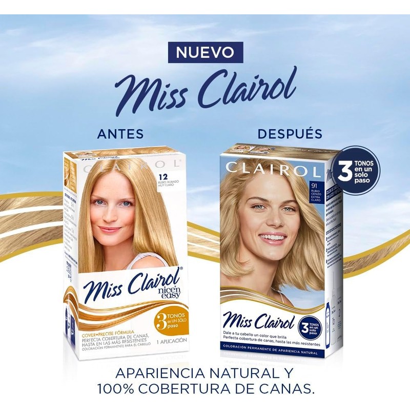 Miss Clairol Tinte Permanente 91 Rubio Cenizo Extra Claro