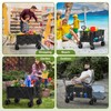 ZENPETIO 49" Collapsible Wagons Carts Foldable with Tailgate, 300L Heavy