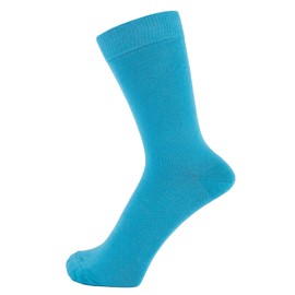 ZAKIRA Finest Combed Cotton Dress Socks in Plain Colours for Men, Women, 4-6 (UK), Turquoise