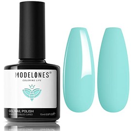 Modelones Gel Nail Polish, 1Pcs 15ML Spring Summer Mint Green Gel Polish Pastel Colors Gel Polish Soak Off Starters Nail Art Solid Salon Manicure Design at Home Girlfriend Gift for Holidays 2022 Nails