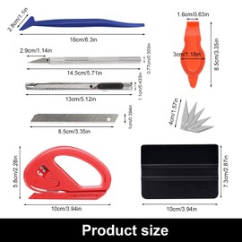 LNSYSNS 22 Stück Aluminium-Folienrakel-Set mit Plastikspachtel & Kratzfester Filzkante – pro Folienschneider für Autofolien, Fensterfolien – Ideal Set zur Folienapplikation, Glätten & Ausschneiden
