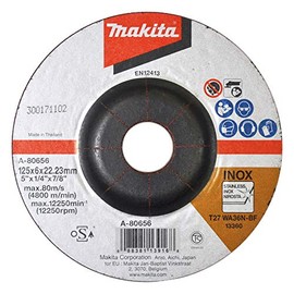Makita A-95962 5" x 1/4" x 7/8" INOX Grinding Wheel, 36 Grit