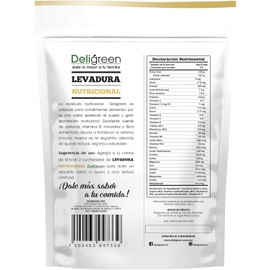 Levadura Nutricional en Hojuelas Deligreen Natural Sabor Queso Vegano Sin Gluten Fuente de Vitaminas y Proteína Vegetal Ideal para Cocina Saludable
