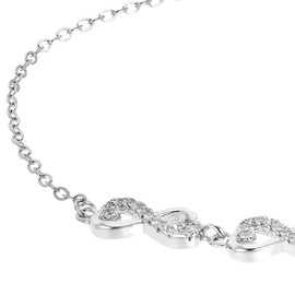 Amor 2024146 Women's Bracelet 925 Sterling Silver with Synthetic Zirconia 18 + 2 cm Silver Infinity Comes in Jewellery Gift Box, Sterling silver, Synthetic zirconia.