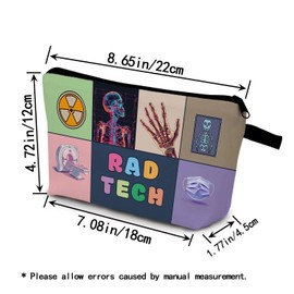 YULUENZE Rad Tech Present Rad Tech Cosmetic Bag Radiologic Technologist Organizer Bag with Zipper Radiology Makeup Bag Appreciation Present for Radiologists Women