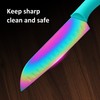 Marco Almond Kitchen Knife Set, KYA37 12-Piece Rainbow Titanium Stainless