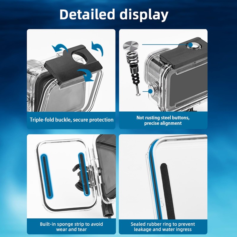 Waterproof Case for Go Pro Hero 13, Protective Underwater Diving