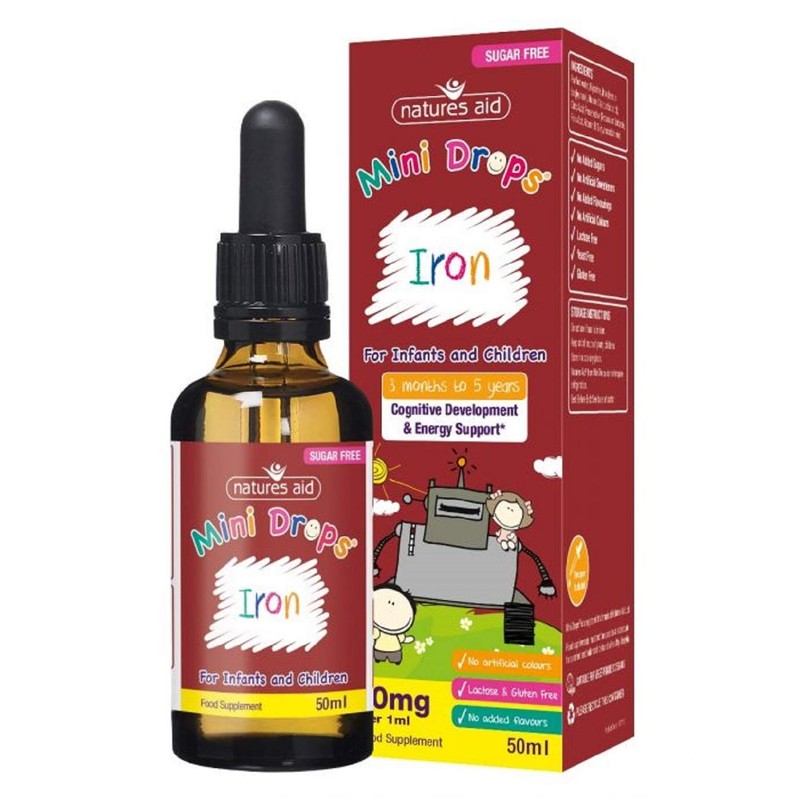 Natures Aid Iron Mini Drops for Infants and Children, Cognitive
