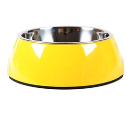 Manda Ocean Pet Bowls Stainless Steel Dog Cat Pet Bowl Universal Pet Water and Food Bowls 4 Sizes and 5 Colors Available (XL, Yellow)