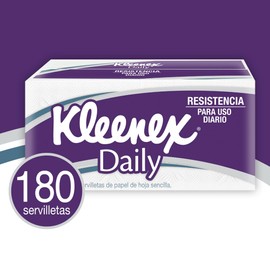 Kleenex Daily Servilleta, Paquete con 180 piezas de hoja sencilla