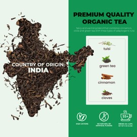 Gardenika Organic Green Loose Leaf Tea with Tulsi, Cloves and Cinnamon – Kosher, No Natural or Artificial Flavors – 4 oz