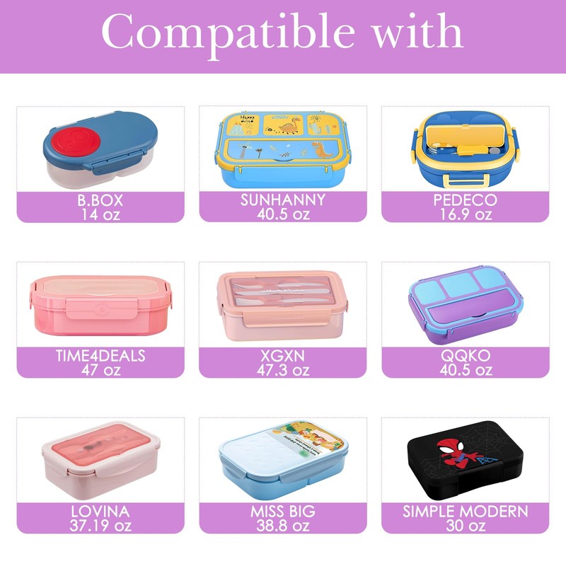 Linkidea Purple Cartoon Pattern Lunch Tote Bag for Kids, Portable