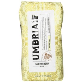 Caffe Umbria Fresh Seattle Whole Bean Roasted Coffee, Gusto Crema Blend Medium Roast, 12 oz. Bag