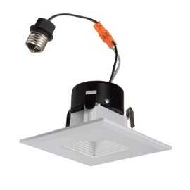 NICOR Lighting 3 inch White Square LED Recessed Downlight in 2700K (DQR3-10-120-2K-WH-BF)