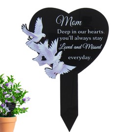 Cemetery Markers for Graves - Garden Stake Graves Cemetery Decorations | Black Waterproof Plaques Stake Remembrance Graveyard Decorations for Humans, Dad & Mom