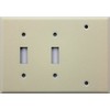 Ivory Wrinkle 3 Gang Wall Plate - 2 Toggle Switches