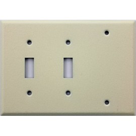 Ivory Wrinkle 3 Gang Wall Plate - 2 Toggle Switches 1 One Blank