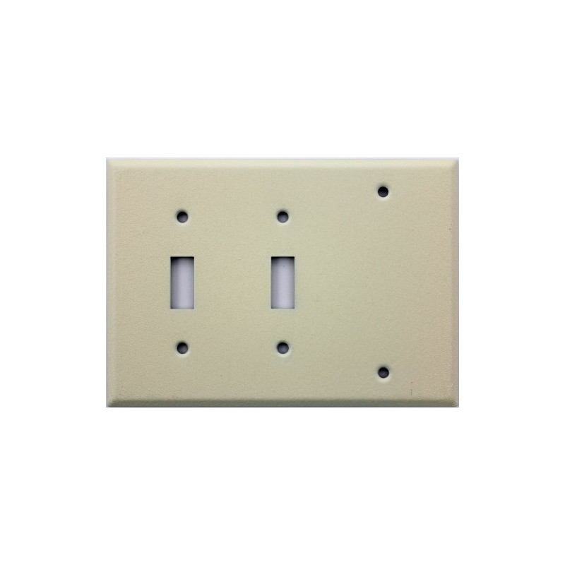 Ivory Wrinkle 3 Gang Wall Plate - 2 Toggle Switches