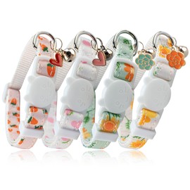 Yizepet Cat Collars with Bells, Breakaway Kitten Collar, Cute Kitty Collar in 4 Pack, Pet Supplies Accessories