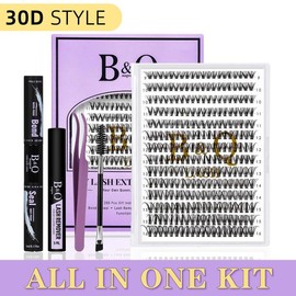 【BacktoSchool】30D+40D Natural Kit l B&Qaugen 280pcs Individual Natural Look Clusters for DIY Eyelashes Extension, Waterproof Long Lasting Beginner Friendly Summer Fake Lashes Stacking Makeup Gift Cosmetic:_30D KIT