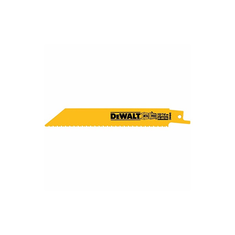 DEWALT Reciprocating Saw Blades, Straight Back, 6-Inch, 10/14 TPI, 5-Pack
