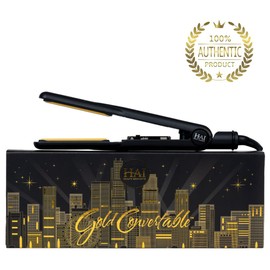 HAI Beauty Concepts Convertible Flat Iron for Women, Professional Ceramic Fast Heating Hair Flat Iron with 5 Temperature Levels - Best Hair Straightener for All Hair Types - Gold