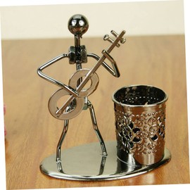 Operitacx Metal Music Player Pen Holder Creative Music Man Organiser for Desk Stylish Pencil Container with Great Gift Idea for Musicians and Music Lovers Pack of 2