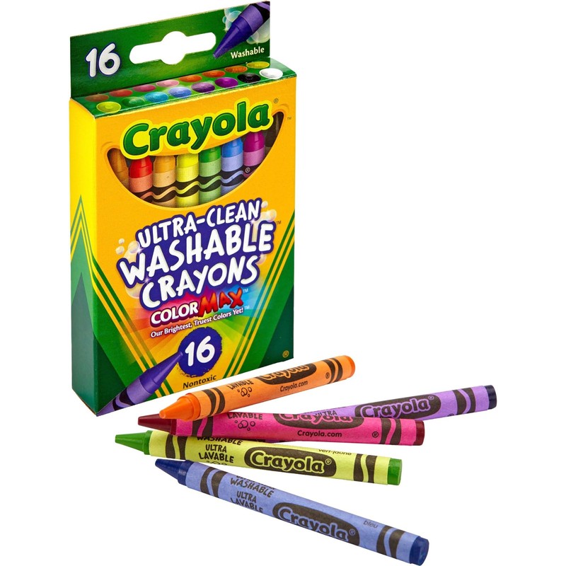 Crayola Ultra-Clean Washable Crayons (526916), 16 Colors