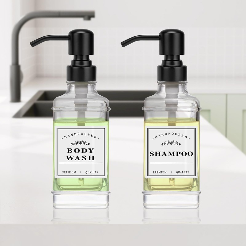 Waterproof Labels for Bottles Bathroom Kitchen 12 PCS Minimalist Organization