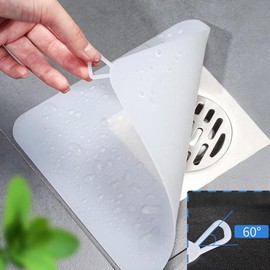 Taicols 4 Piezas Tapón de Silicona para Desagüe de Suelo, Tapa Coladera Cuadrada, Antiolor, Cubierta Desodorizante de Alcantarillado, Tapones de Drenaje de Gel de Sílice (Blanco)