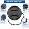 Center Pinch Lens Cap for Camera Lenses – 95mm, 105mm