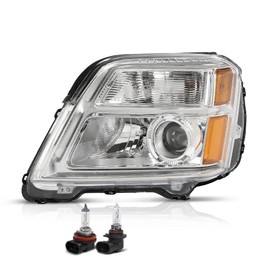 CHEDA Halogen Projector Headlight Headlamp Replacement Driver Left Side Compatible with GMC Terrain 2010-2015 GM2502350, 23319179 Clear Lens Chrome Housing