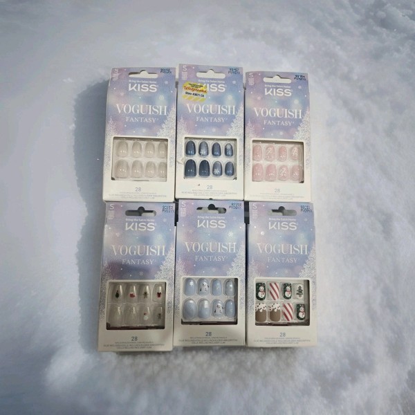 Kiss Voguish Fantasy Press on Holiday Nails Bundle of Six