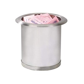 Dispense-Rite TCD-1 Drop-In Condiment Holder, Small, Stainless Steel, 6-3/4" Dia. X 6-1/4" L, Counter Bar Organizer Storage Holder Container