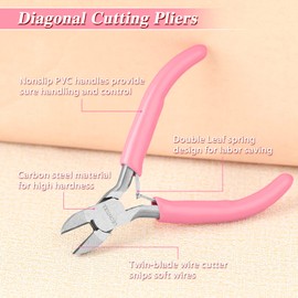 LEONTOOL Mini Nipper, Tool, Handicraft, Spring Included, Small Nipper, Diagonal Pliers, Wire Nipper, Mini Micro, Plastic Nipper, Cut, Fine Work, Cutting Blades, Lightweight, Compact, Beads, Professional, Hobby Use, Tools, DIY Accessories, Jewelry Making,